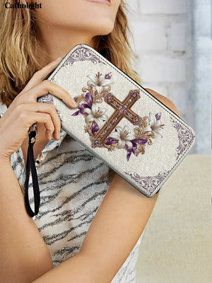 Catholight Faith & Florals Leather Wallet Purse
