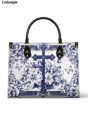 Catholight The Cross Amidst Blooming Faith Leather Bag