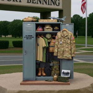 Proud To Serve Christmas Plaque – Custom Keepsake For Veterans 01qhtn090625