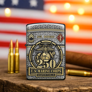 Military 250th Anniversary Flame Lighter, Personalized Gifts For Veteran 02qhtn300725