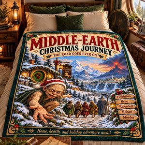 Epic Fantasy Quest Christmas Blanket - Personalized Gifts 07TTLU191026