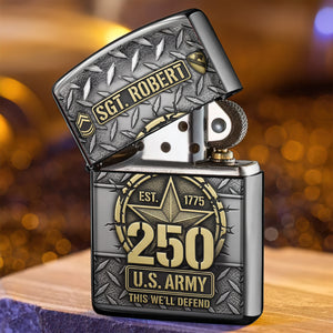 Military 250th Anniversary Flame Lighter, Personalized Gifts For Veteran 02qhtn300725