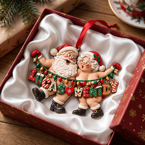 Name Art Fun Santa Couple Ornament - Personalized Christmas Gifts For Couples 02qhtn151026