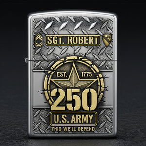 Military 250th Anniversary Flame Lighter, Personalized Gifts For Veteran 02qhtn300725