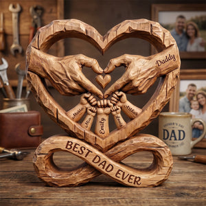 Dad Fist Bump Heart Plaque, Personalized Gifts For Dads 02QHDH140526