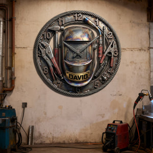 Welder Wall Clock - Personalized Gifts For Welder 1 Layer Acrylic Hanging Wall Clock 02KILU140126