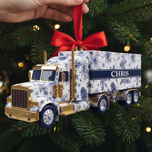 Elegant Semi Truck Ornament - Personalized Gifts For Truckers 01PGLU021025-Homacus