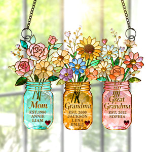 Mom Flower Suncatcher Ornament - Personalized Mothers Day Gifts 02NAQN100226