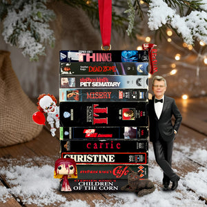 Retro VHS Tape Stack Ornament - Gift For Horror Lovers 02NALU041125