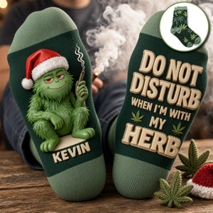 I'm With My Herbs Middle Tube Socks - Personalized Gifts For Stoner Socks 04TOTA190926