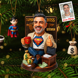 Funny Boss Ornament - Custom Photo Gifts For Boss 03nata220825
