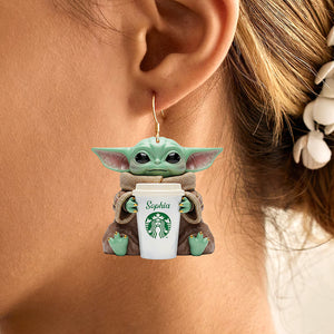 Baby Alien Acrylic Earrings – Personalized Gifts For Coffee Lovers 02naqn120725