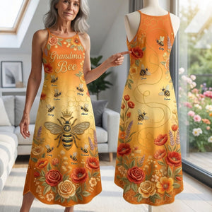 Cute Little Bee Suspender Maxi Dress - Personalized Gift For Grandma/ Mom 01PAQN200326