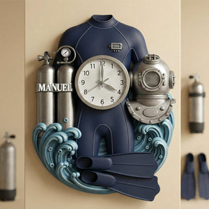 Scuba Diving Equipment Hanging Wall Clock - Personalized Gifts For Scuba Diving Lovers 04kimg241225
