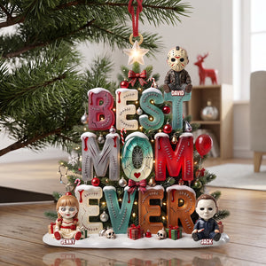Best Mom/Dad Ever Horror Version Acrylic Ornament - Personalized Christmas Gifts For Horror Lovers 03patn190826