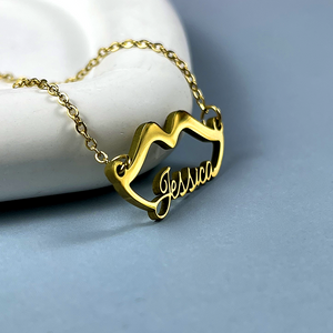 Personalized Name Necklace - Sweet Kiss Charm 38-Homacus