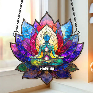 Yoga Girl Suncatcher Ornament - Personalized Gifts For Yoga Lovers 05humg170725