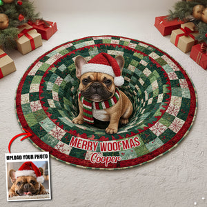 Custom Photo Christmas Gifts For Dog Lovers Quilted Round Mat 04hutn250925