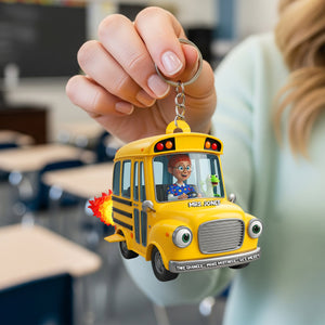 Adventure School Bus Acrylic Keychain - Personalized Custom Photo Gifts For Teacher 01NALU270825