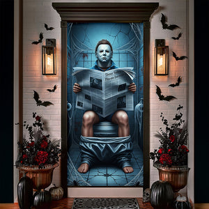 Creepy Toilet Scene Door Cover - Personalized Halloween Gifts For Horror Movie Fans 05hyqn190825