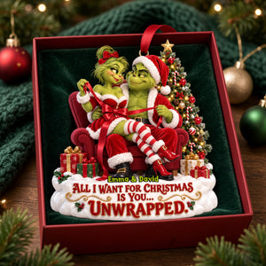 Mischievous Christmas Couple Acrylic Ornament - Personalized Gifts For Couple 03TOLU290926