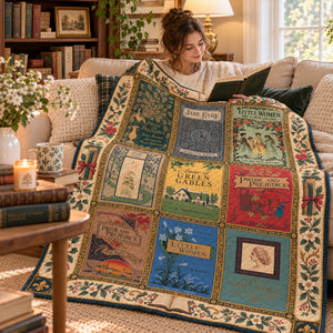 Vintage Book Collection Blanket - Personalized Gifts For Book Lovers 03nalu091026