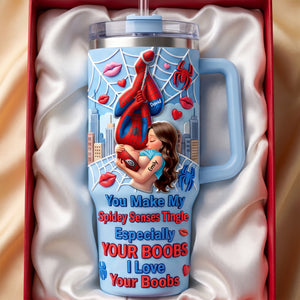 Chaos In Love 40oz Tumbler With Handle - Personalized Gifts For Couples 02huqn020726