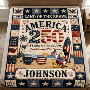 Freedom Feels Like Summer Blanket - Personalized Gifts For Patriots 01PATN040626