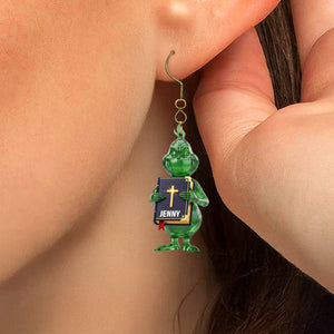 Green Monster Personalized Gifts For Jesus Lovers Acrylic Earrings 01natn120725