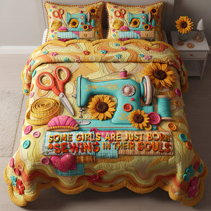 Sewing Girl Quilt Bedding Set Gifts For Sewing Lovers 03PADT261125