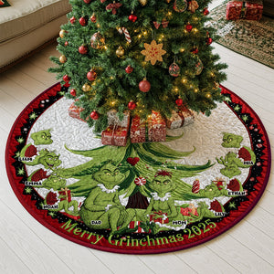 Funny Family Christmas Personalized Quilted Tree Skirt 03TGDT250925