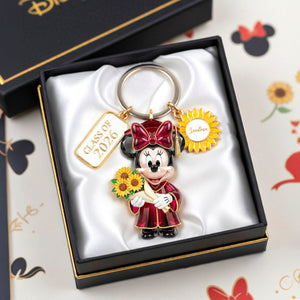 Sunflower Graduate Tag Keychain Personalized Graduation Gifts 02PADH070426
