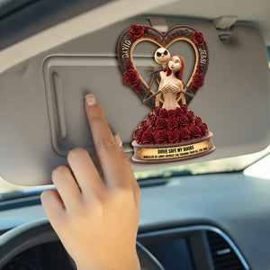 Naughty Skeleton Couple Car Visor Clip - Personalized Gifts For Couple 02ohlu171225