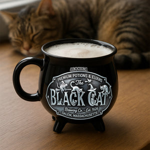 Black Cat Brewing Co Cauldron Mug - Personalized Gift For Cat & Witch Lovers 03QHLU200825-Homacus