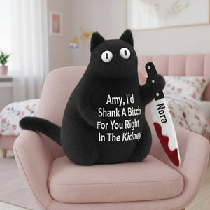 Personalized Funny Gifts For Bestie Black Cat Pillow 01natn191125