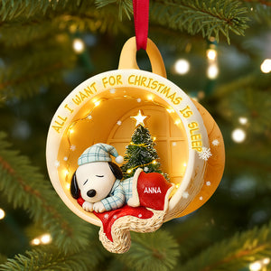 Lazy Sleeping In Cozy Nook Acrylic Ornament, Personalized Gifts For Christmas 06qhtn301025