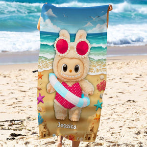 Cute Bunny Beach Towel Personalized Gifts for Fans 02NALU090825