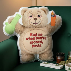 Chill Vibes Teddy Bear Pillow - Personalized Gift For Stoners 02TOLU101225