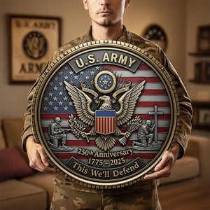 Military Wood Sign – Personalized 250th Anniversary Gift for Soldiers 04naqn070725