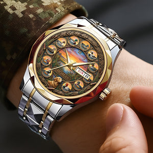 Waterfowl Duck Hunting Steel Men's Watch - Personalized Gift For Hunters 06HULU200126