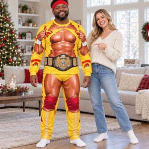 Funny Muscle Illusion Pajamas – Personalized Gift for Wrestlers 04QHQN290926