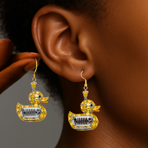 Fun Duck Earrings - Personalized Gifts For Off-road Girl 05QHLU120725