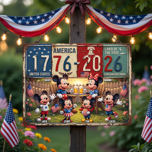 America 250th Anniversary Print Metal Sign - Personalized Gifts For Family 02natn110626