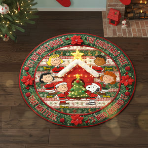 Christmas Friends Quilted Round Mat - Personalized Gifts For Friends Quilted Round Mat 03PAMG300925