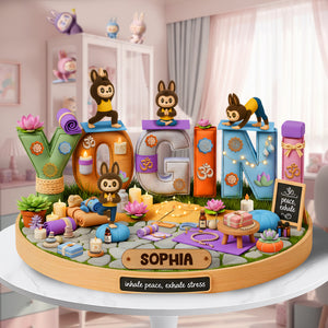 Cute Monster Yogini Acrylic Plaque - Personalized Gifts For Yoga Practitioner 03OHLU200625