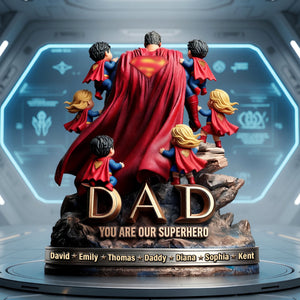 Power Dad And Kids Acrylic Plaque - Personalized Father's Day Gifts 03OHQN160526