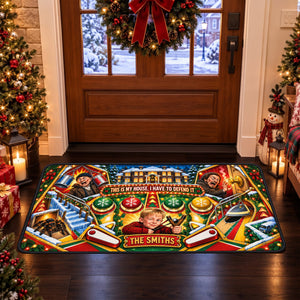 Mischievous Christmas House Runner Rug - Personalized Gifts For Family 06halu230926