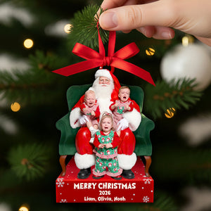 Crying on Santa’s Lap Ornament Custom Photo Christmas Gifts 02DTDT130925