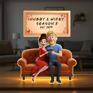 Romantic Couple Acrylic Light Box - Personalized Gifts For Couple 04natn081225