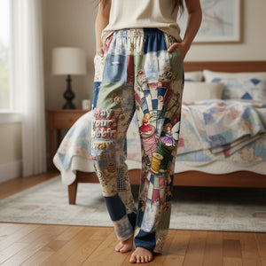 Cozy Patchwork Pajama Pants - Gift For Sewing Lovers 05PALU051225